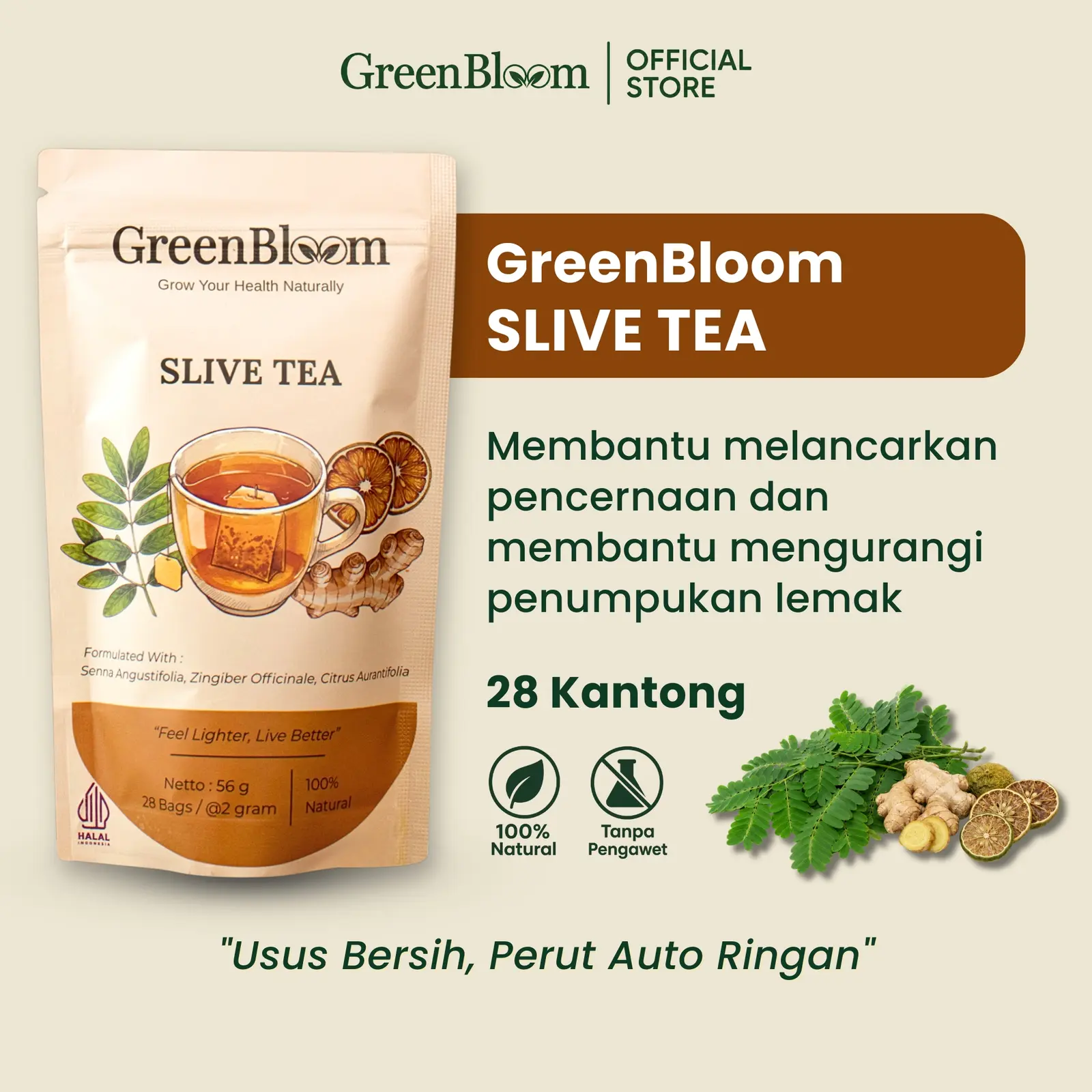 GreenBloom Slive Tea - Detox Tea 28 Bags